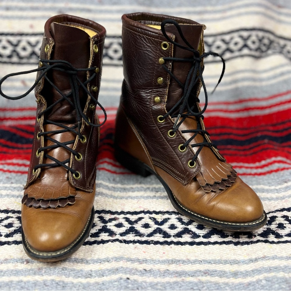 Women’s Laredo Vintage Brown Leather Lace-Up Boots
